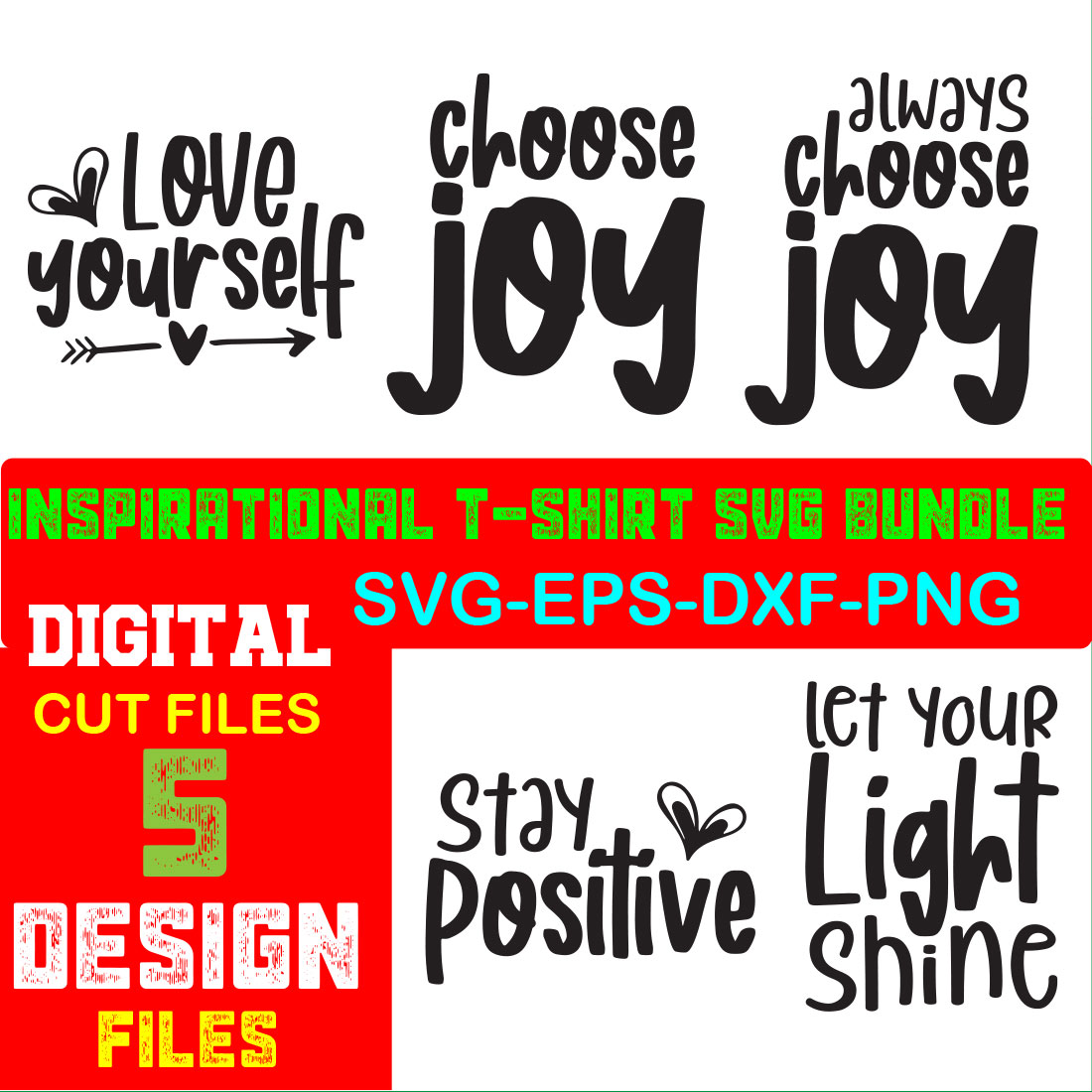 Inspirational T-shirt SVG Bundle Volume-03 cover image.