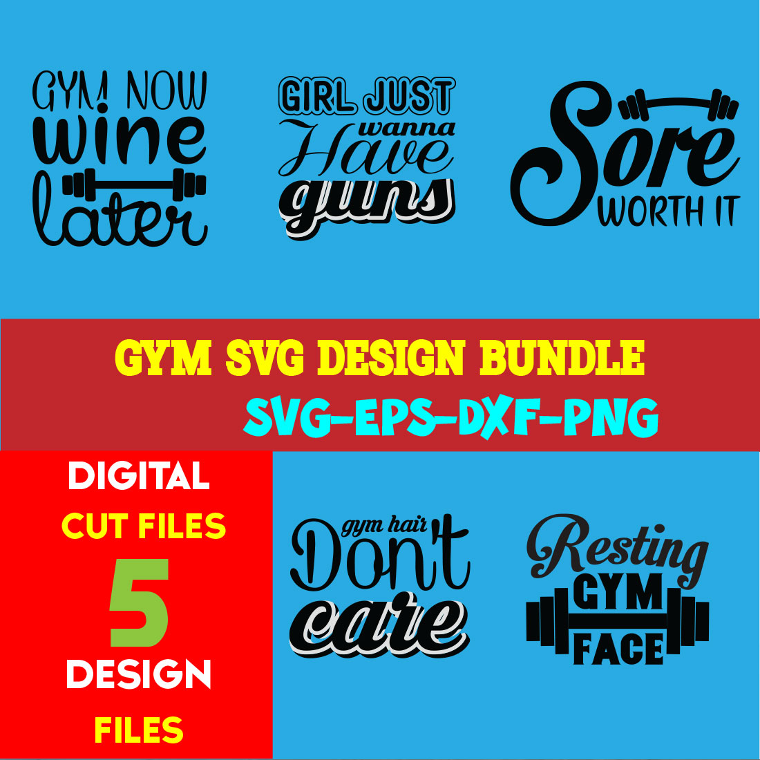 Gym T-shirt Design Bundle Volume-03 cover image.