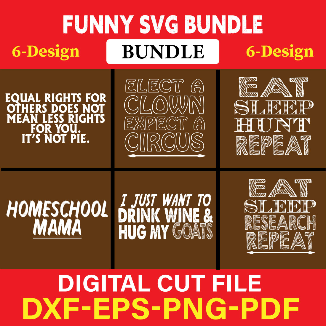 Funny SVG T-shirt Design Bundle Vol-12 cover image.