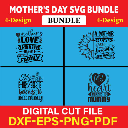 Mother's Day SVG T-shirt Design Bundle Vol-41 cover image.