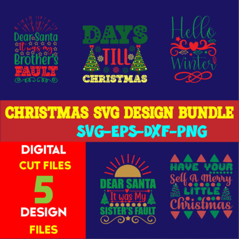 Christmas T-shirt Design SVG Bundle Free Volume-39 cover image.