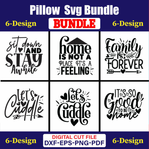 Pillow SVG T-shirt Design Bundle Vol-02 cover image.