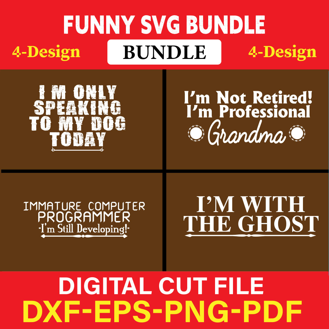 Funny SVG T-shirt Design Bundle Vol-43 cover image.