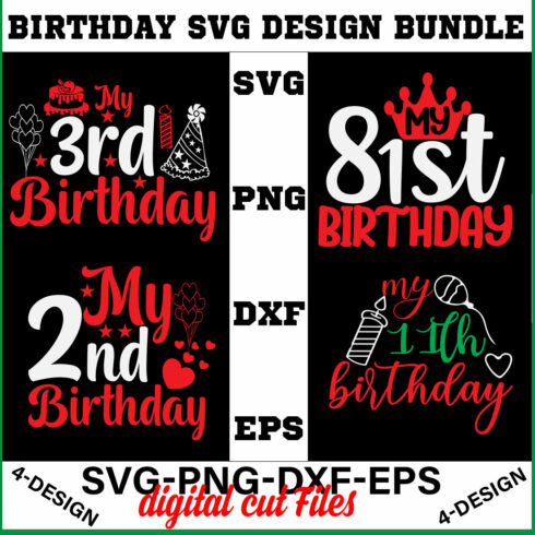 birthday svg design bundle Happy birthday svg bundle hand lettered birthday svg birthday party svg Volume-16 cover image.