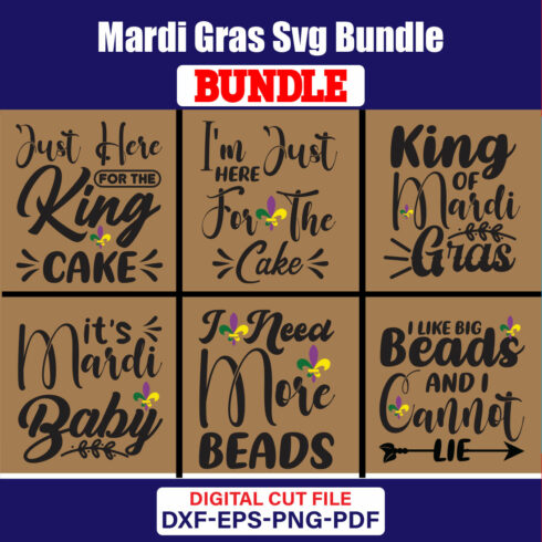 Mardi Gras T-shirt Design Bundle Vol-04 cover image.