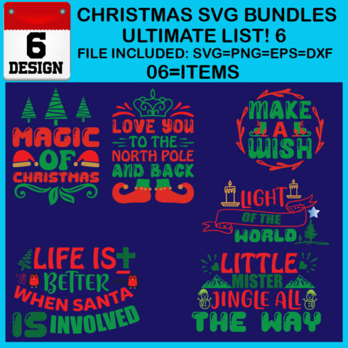 Ultimate List! 6 Christmas SVG Free Bundles cover image.