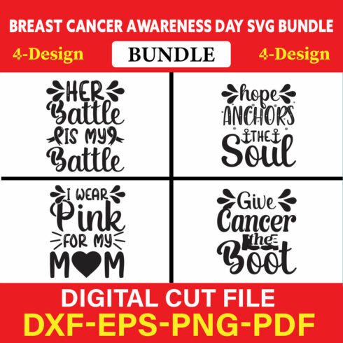 Breast Cancer Awareness T-shirt Design Bundle Vol-8 cover image.