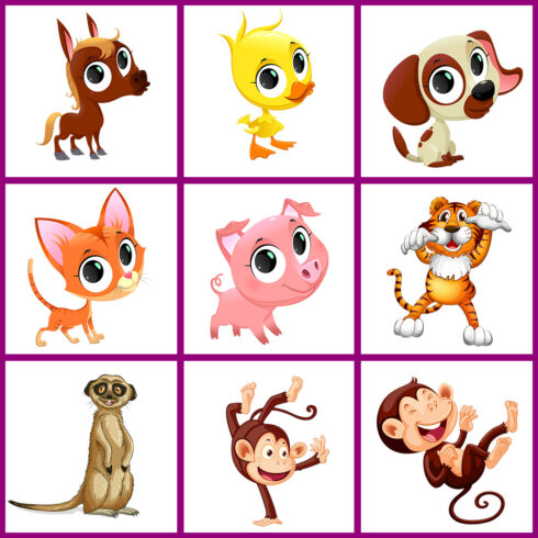 Animal cartoon png images cover image.