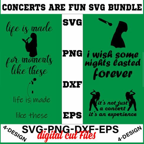 Concerts are Fun SVG T-shirt Design Bundle Volume-07 cover image.