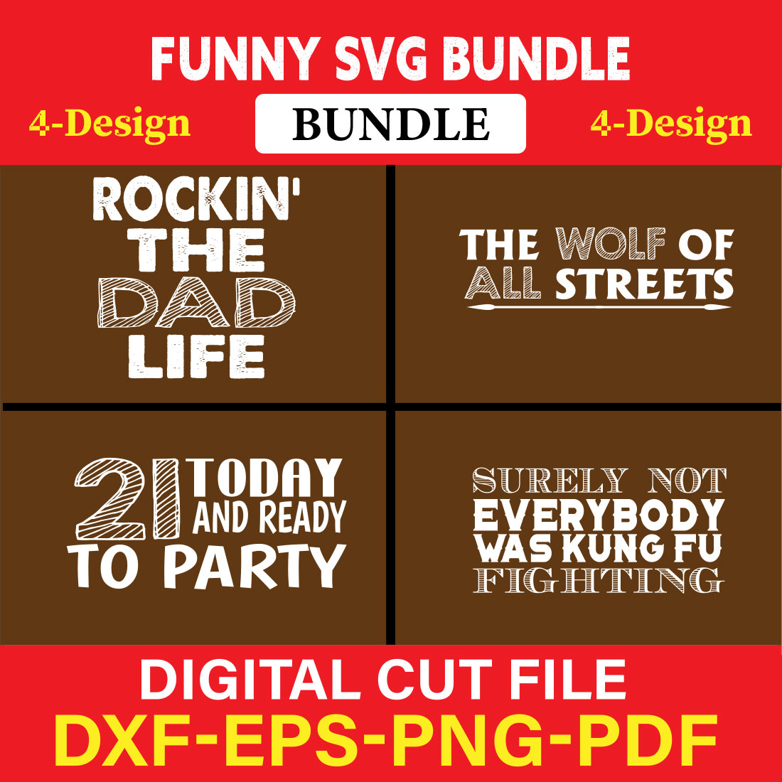 Funny SVG T-shirt Design Bundle Vol-18 cover image.