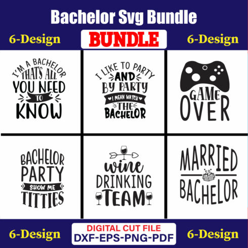 Bachelor T-shirt Design Bundle Vol-03 cover image.