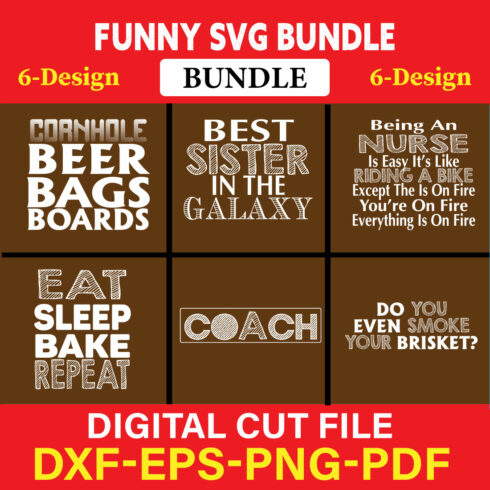 Funny SVG T-shirt Design Bundle Vol-11 cover image.