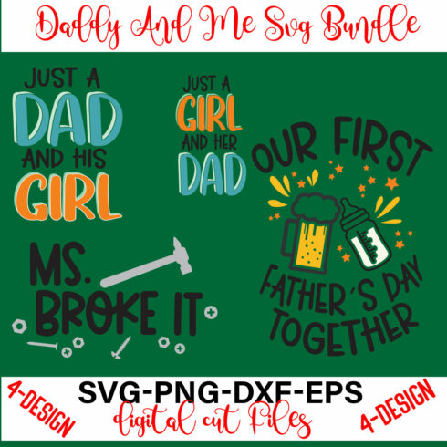 Daddy And Me SVG Bundle, Dad Kids Baby Son Daughter Girl Volume-03 cover image.