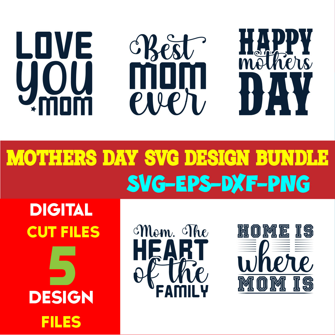 Mothers Day T-shirt Design Bundle Volume-11 cover image.