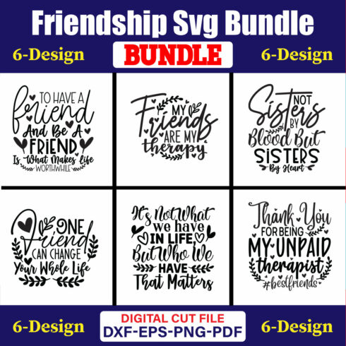 Friendship SVG T-shirt Design Bundle Vol-02 cover image.