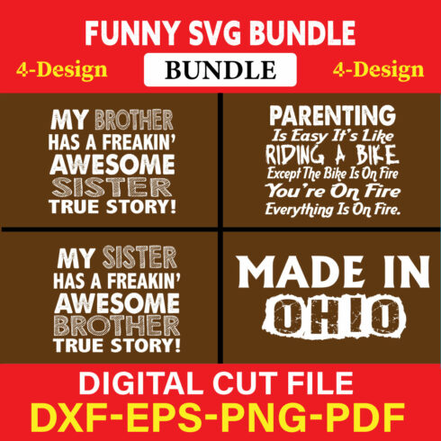 Funny SVG T-shirt Design Bundle Vol-27 cover image.