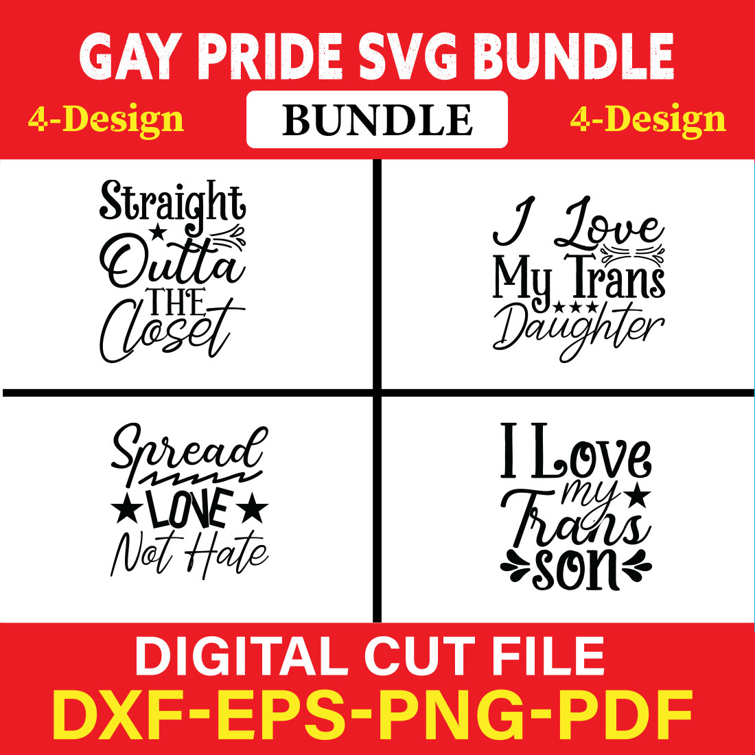 Gay Pride T-shirt Design Bundle Vol-1 cover image.