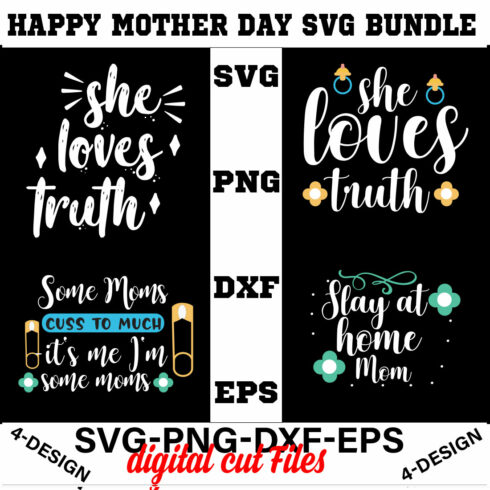Happy mother day svg Bundle Vol-12 cover image.