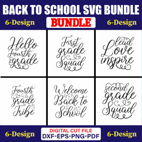 Back To School SVG T-shirt Design Bundle Vol-35 cover image.