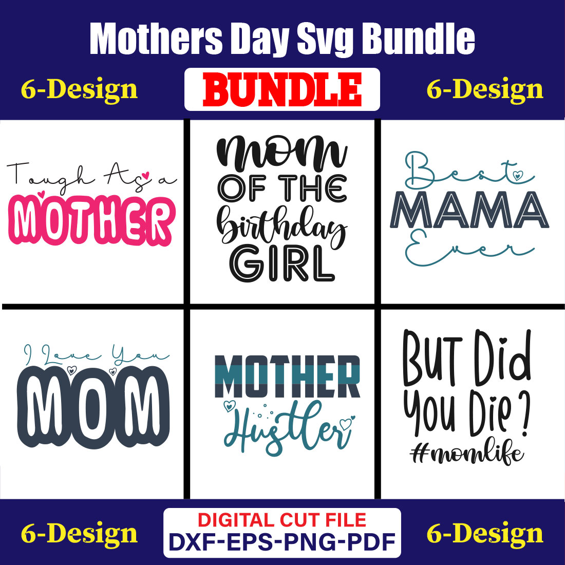 Mothers Day SVG Bundle, Mom life svg, Mama svg, Funny Mom Svg, Blessed ...