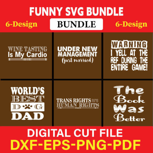 Funny SVG T-shirt Design Bundle Vol-07 cover image.