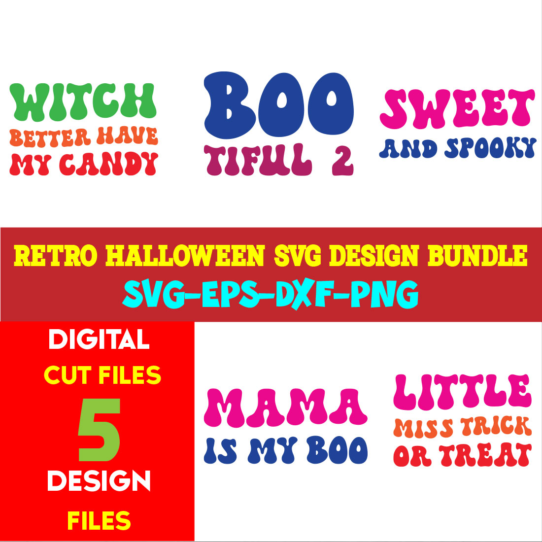 Retro Halloween T-shirt Design Bundle Volume-02 cover image.