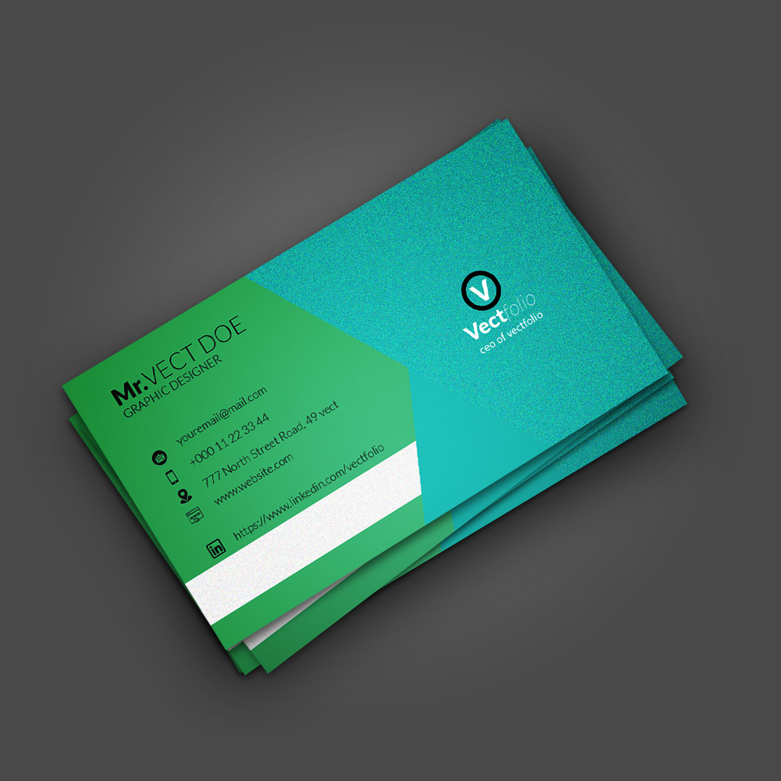 Modern Creative Business Card Template preview image.