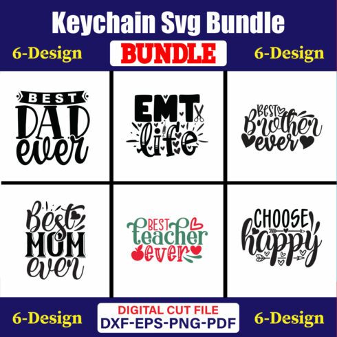 Keychain T-shirt Design Bundle Vol-01 cover image.