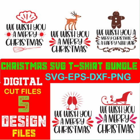 Christmas SVG T-shirt Bundle Volume-02 cover image.