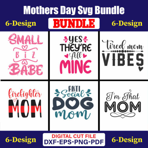 Mothers Day SVG Bundle, Mom life svg, Mama svg, Funny Mom Svg, Blessed mama svg, Mom of boys girls svg-Vol-103 cover image.