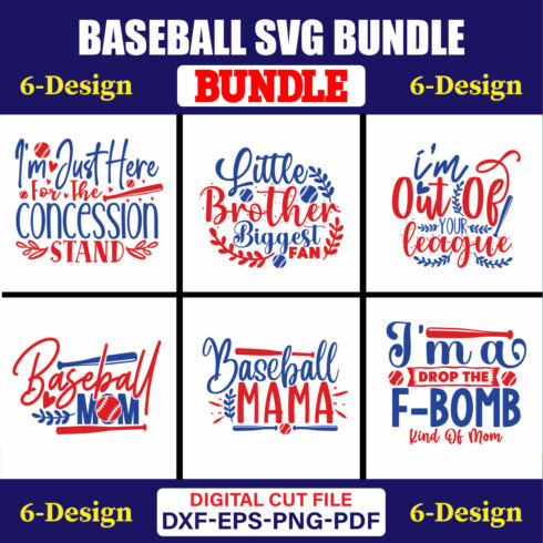 Baseball SVG T-shirt Design Bundle Vol-06 cover image.