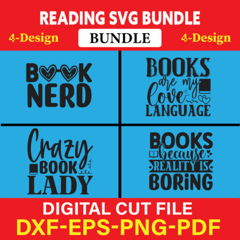 Reading SVG T-shirt Design Bundle Vol-1 cover image.