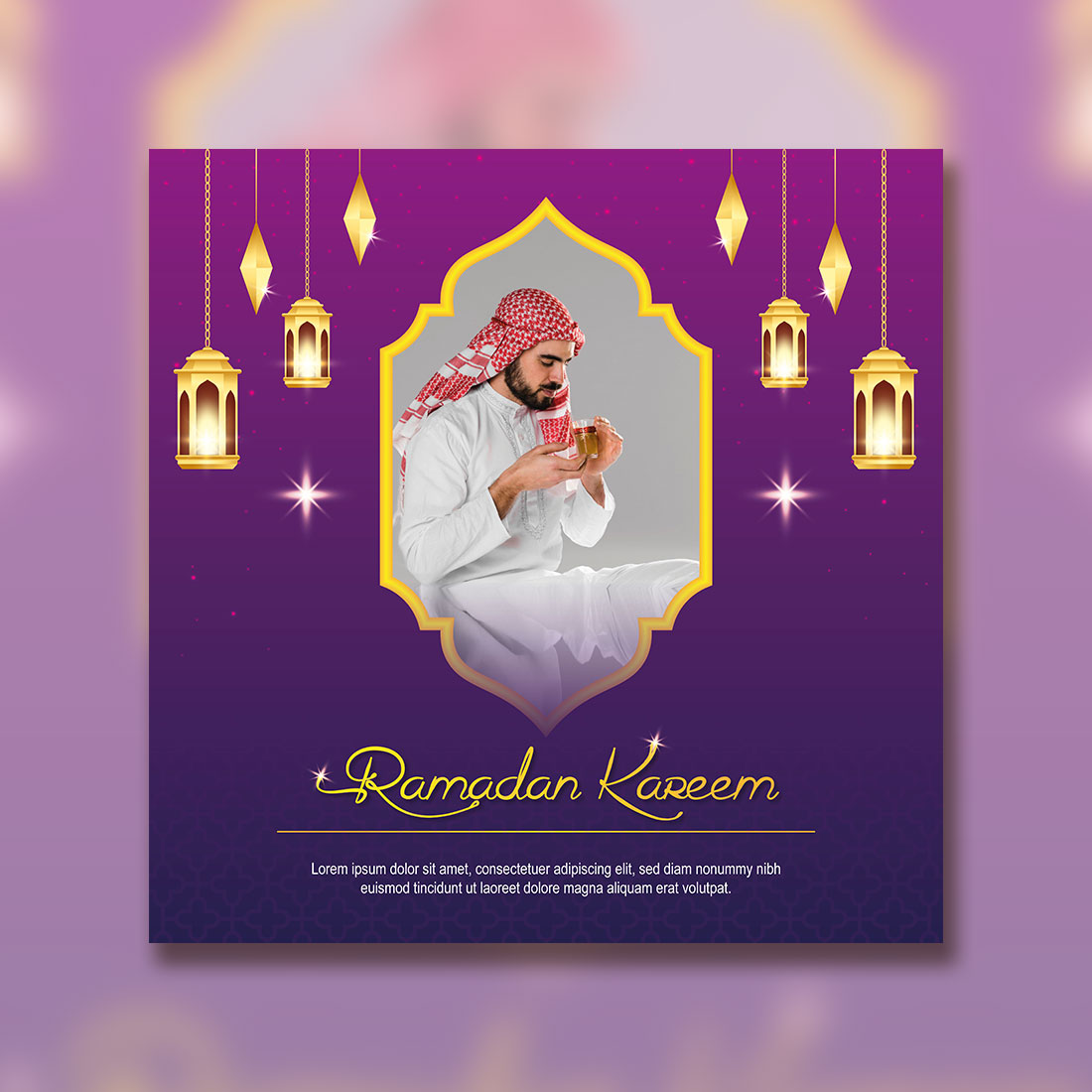 Islamic Holy Month of Ramadan Mubarak vector design with Islamic background cover image.