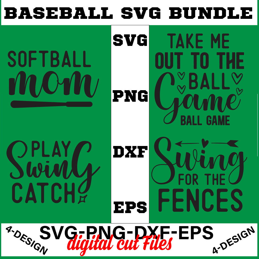 Baseball SVG T-shirt Design Bundle Volume-03 cover image.