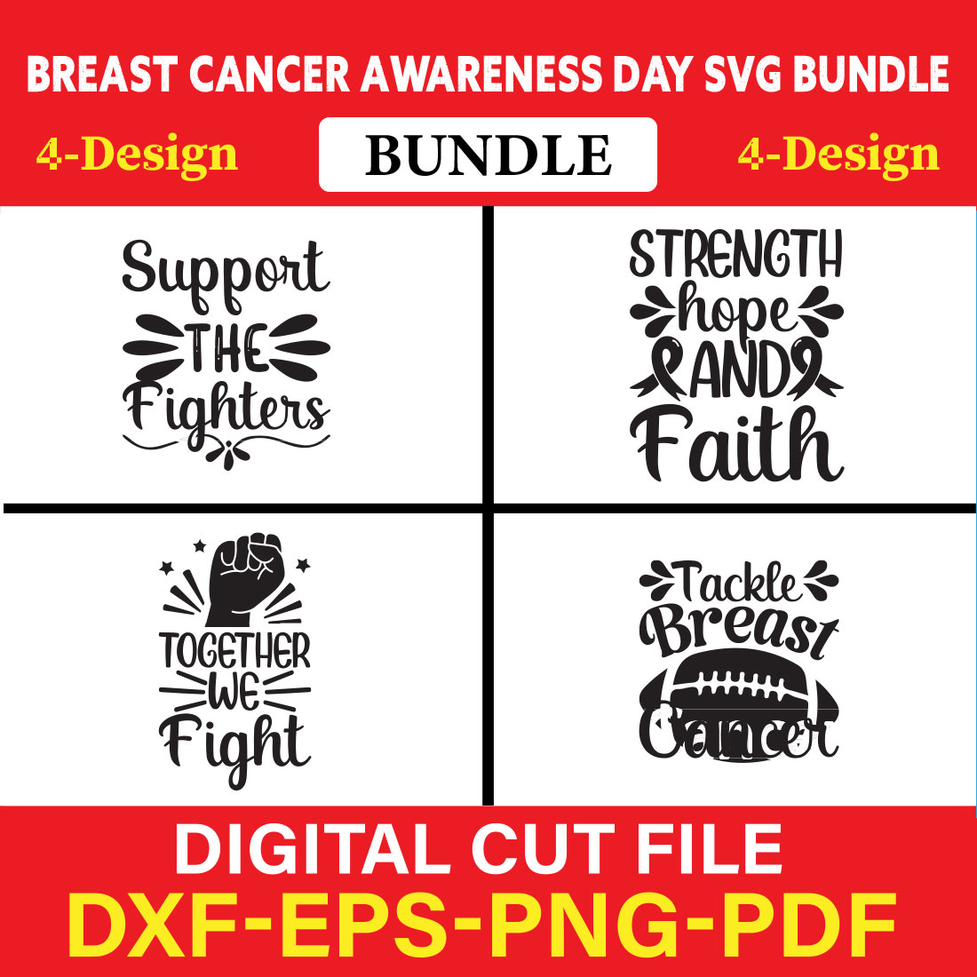 Breast Cancer Awareness T-shirt Design Bundle Vol-11 cover image.