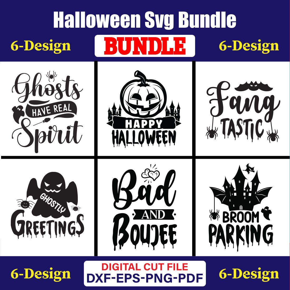 Halloween T-shirt Design Bundle Vol-6 cover image.