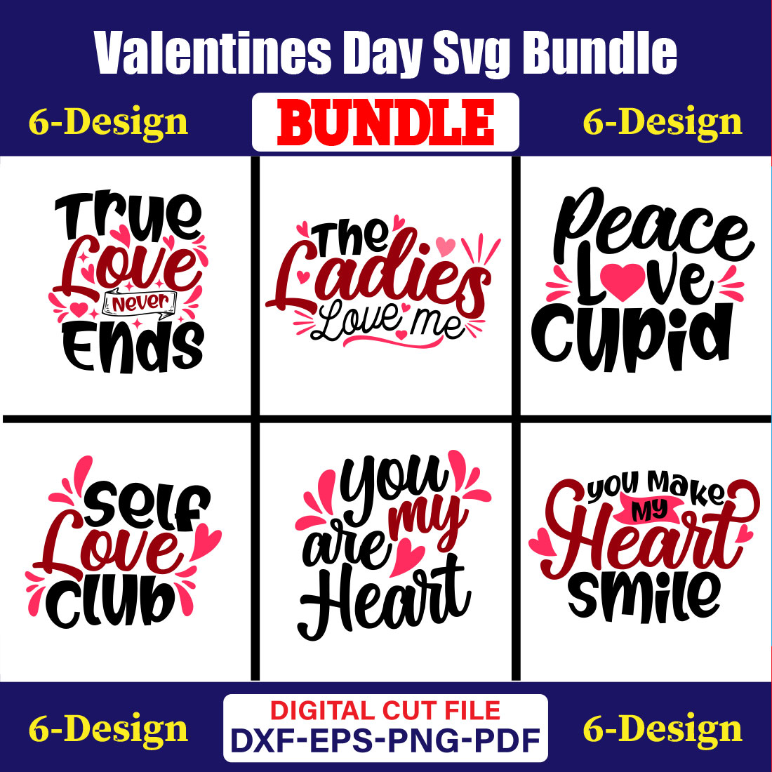 Valentines Day T-shirt Design Bundle Vol-51 cover image.