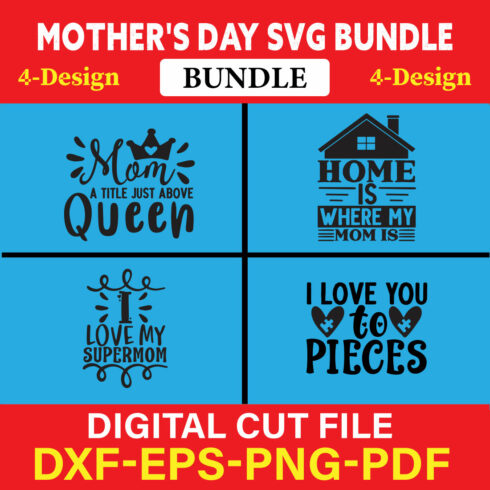 Mother's Day SVG T-shirt Design Bundle Vol-49 cover image.