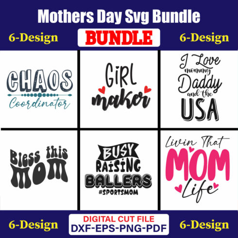 Mothers Day SVG Bundle, Mom life svg, Mama svg, Funny Mom Svg, Blessed mama svg, Mom of boys girls svg-Vol-88 cover image.