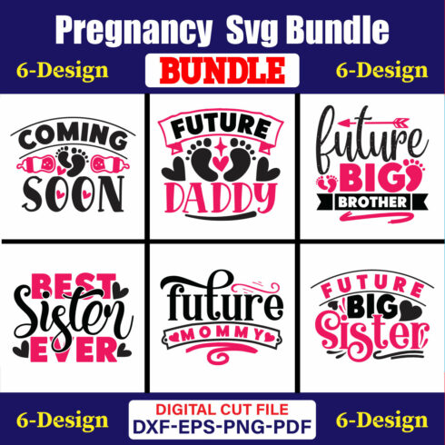 Pregnancy SVG T-shirt Design Bundle Vol-01 cover image.