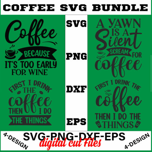 Coffee SVG Bundle, Funny Coffee SVG, Coffee Quote Svg, Caffeine Queen, Coffee Lovers, Coffee Obsessed Volume-01 cover image.