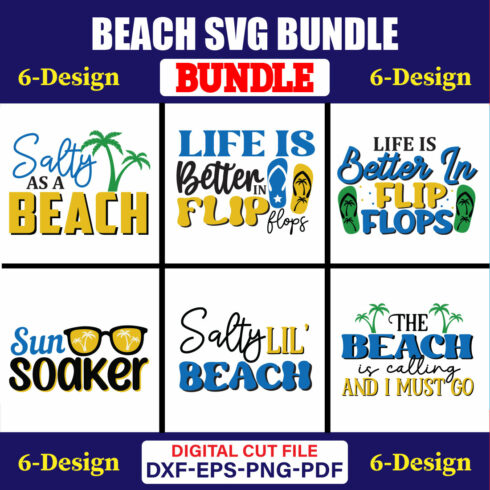 Beach SVG T-shirt Design Bundle Vol-03 cover image.