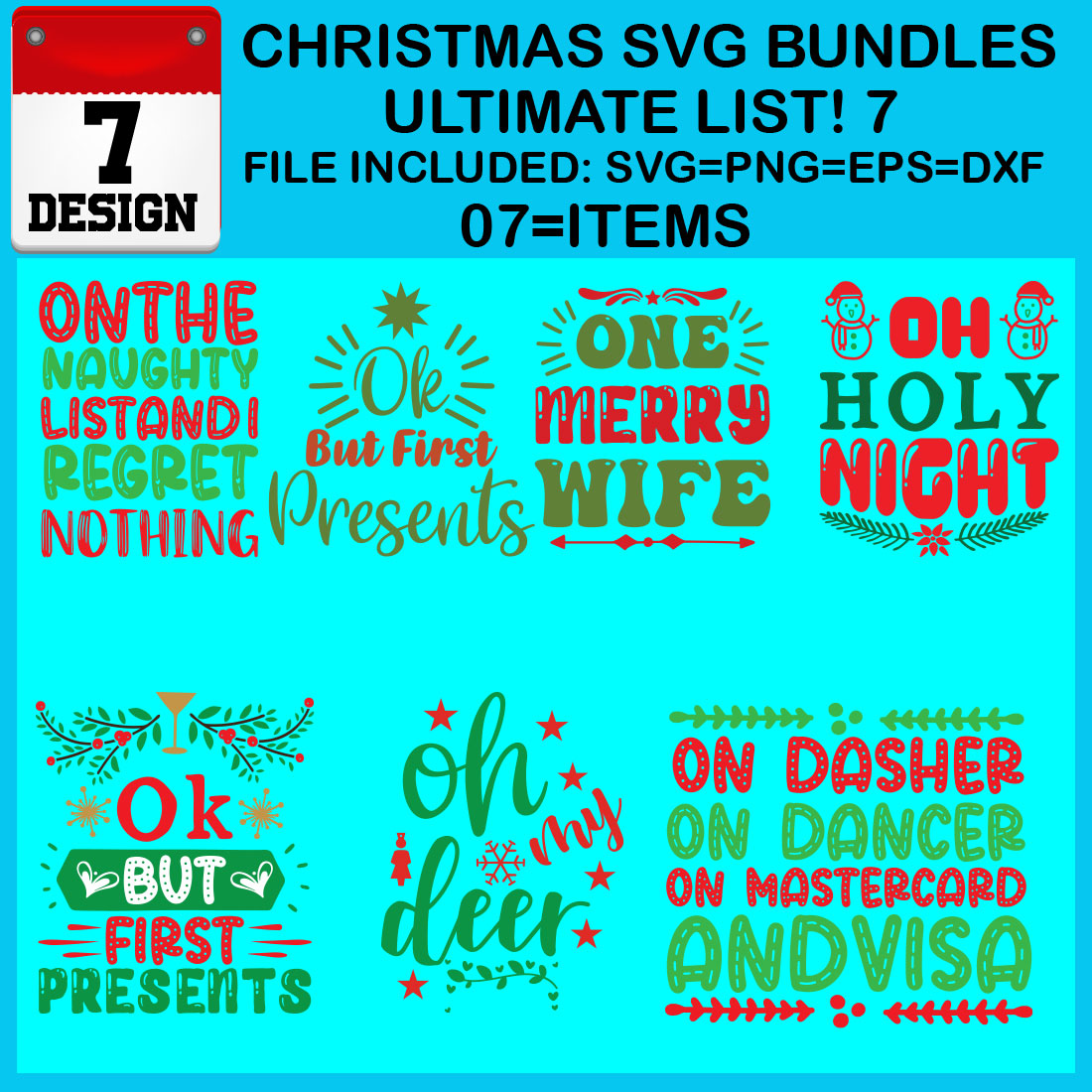 Free Ultimate List! 7 Christmas SVG Bundles cover image.