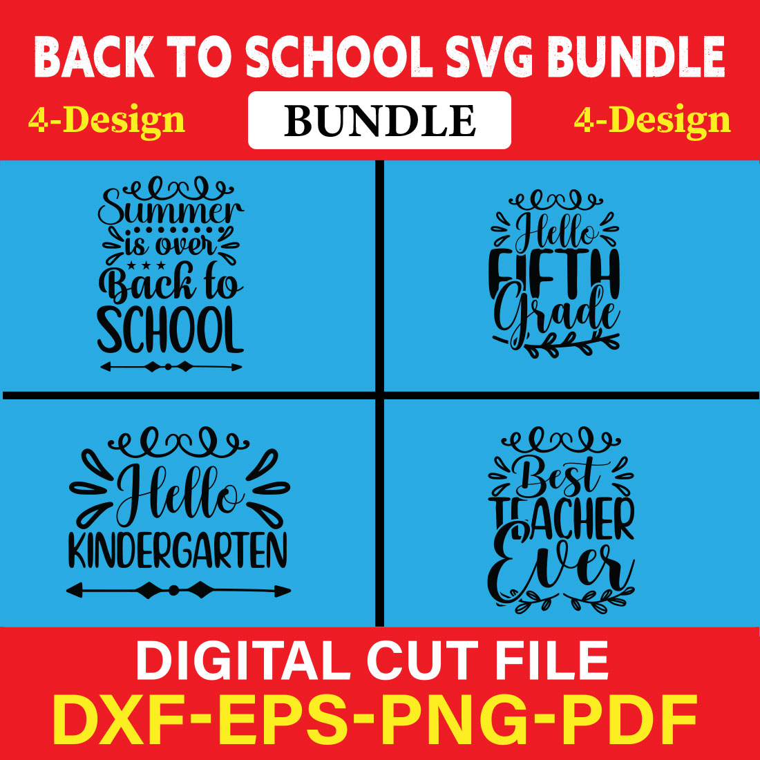 Back To School T-shirt Design Bundle Vol-11 cover image.