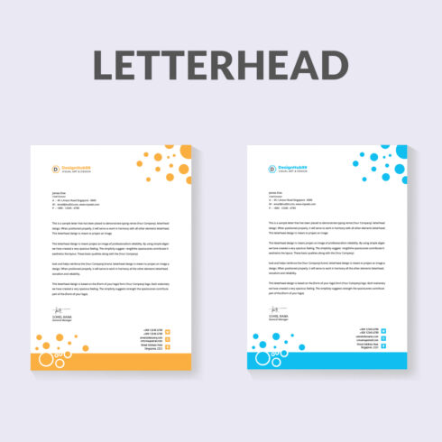 Professional and modern corporate letterhead template cover image.