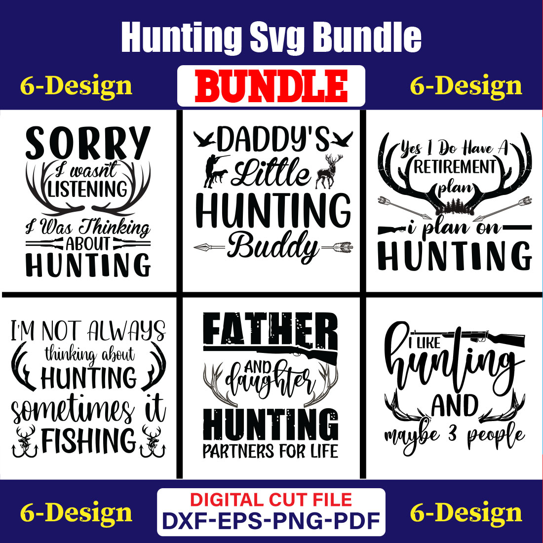 Hunting T-shirt Design Bundle Vol-7 cover image.