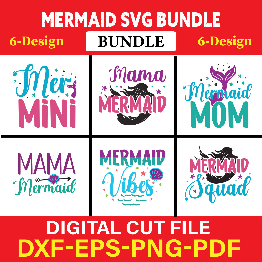 Mermaid T-shirt Design Bundle Vol-2 cover image.