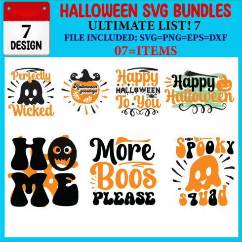 Halloween SVG 07 T-shirt Design Bundle cover image.