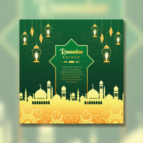 Ramadan and eid ul-fitr social media banner template cover image.