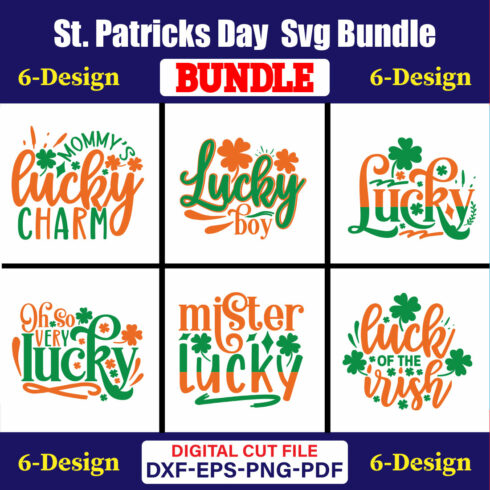 St Patricks Day T-shirt Design Bundle Vol-34 cover image.